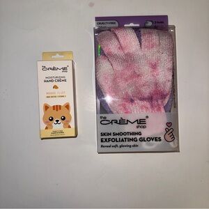 The Crème Shop Skincare Bundle Hand Creme + Exfoliating Gloves